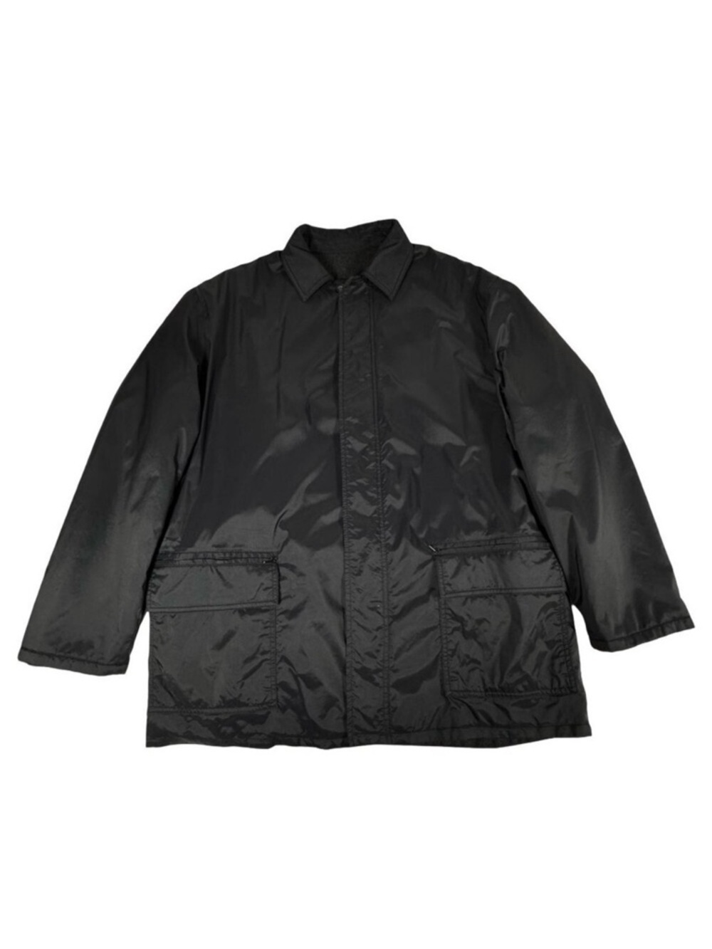 D&G Dolce & Gabbana Black Nylon Jacket Sz XL / 54 Wool Lining Chore Coat Rain